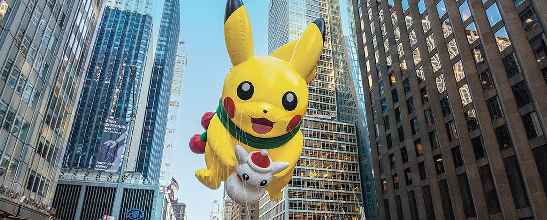 Image of a Pikachu parade float