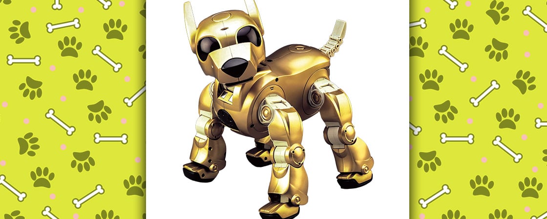 Image of a golden robot dog